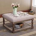 Ottoman de rangement capitonné de 30 pouces avec base en bois