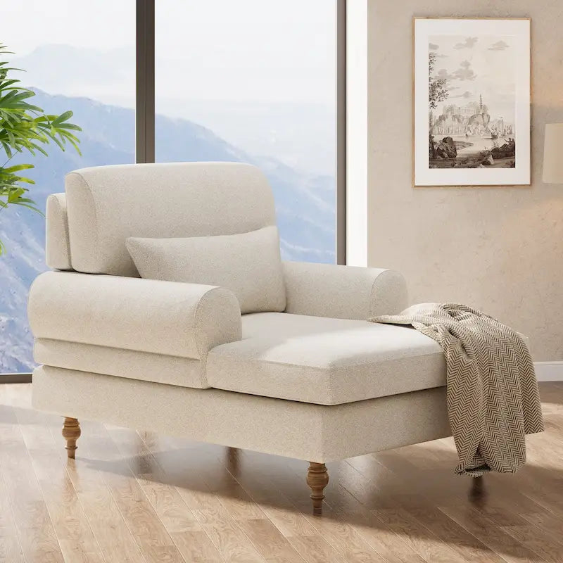 Chaise longue à dossier réglable – Chaise d'appoint intérieure moderne surdimensionnée