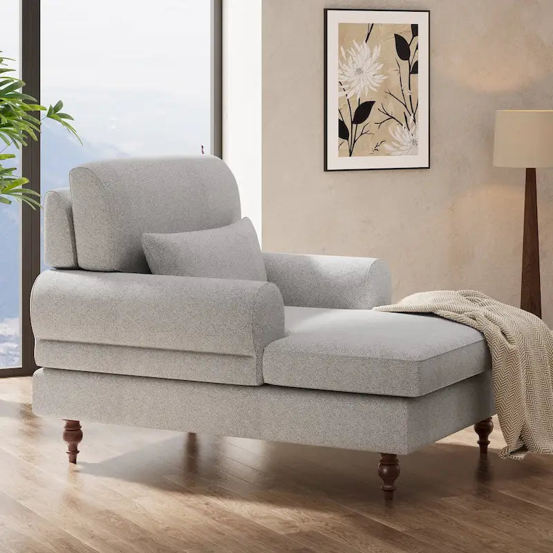 Chaise longue à dossier réglable – Chaise d'appoint intérieure moderne surdimensionnée