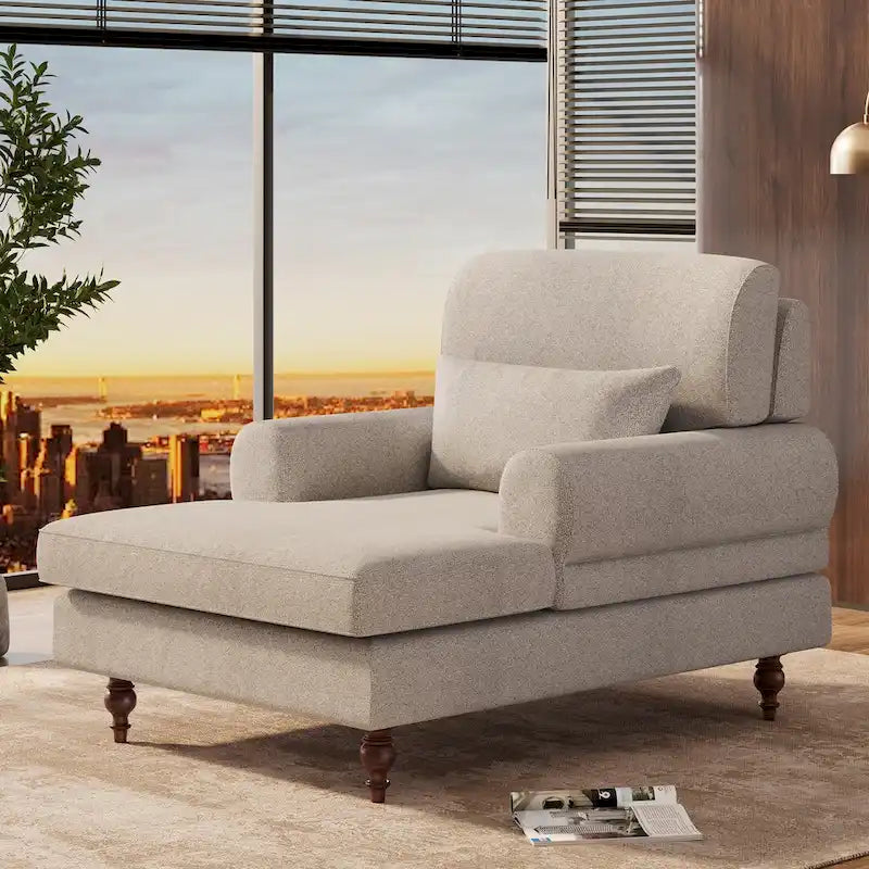 Chaise longue à dossier réglable – Chaise d'appoint intérieure moderne surdimensionnée