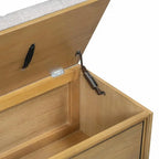 Banc à chaussures de rangement avec coussin amovible, compartiment caché et étagère inférieure