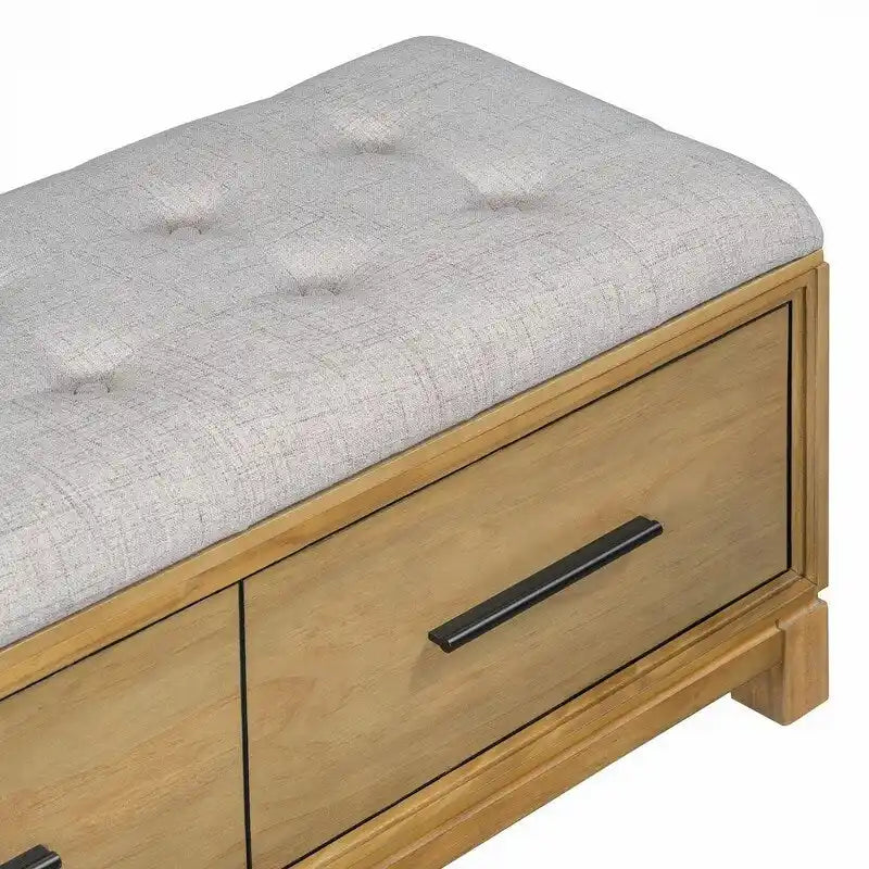 Banc à chaussures de rangement avec coussin amovible, compartiment caché et étagère inférieure