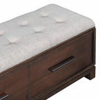 Banc à chaussures de rangement avec coussin amovible, compartiment caché et étagère inférieure