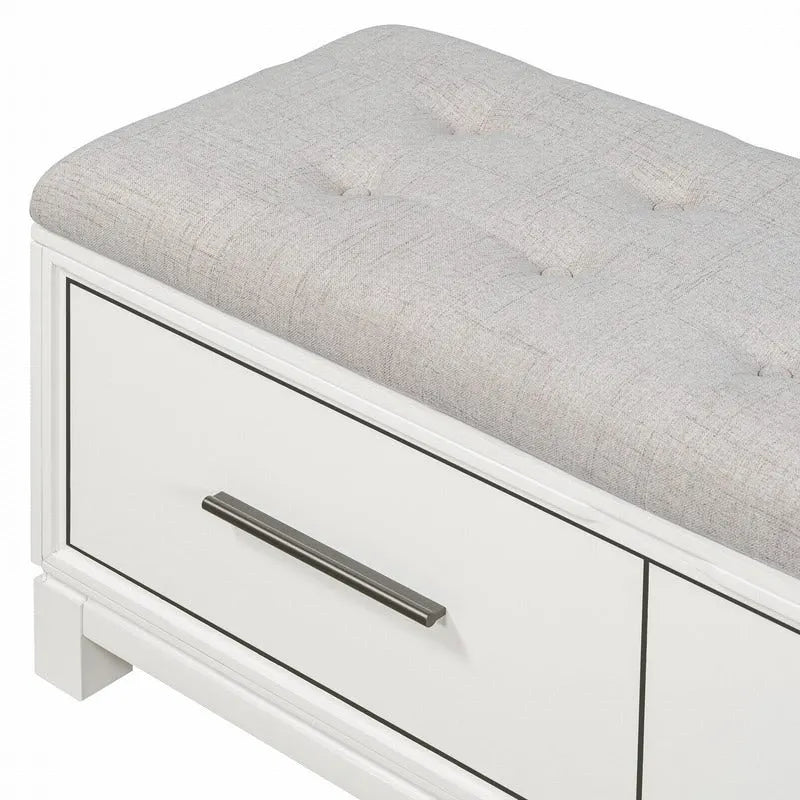 Banc à chaussures de rangement avec coussin amovible, compartiment caché et étagère inférieure