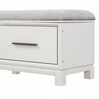 Banc à chaussures de rangement avec coussin amovible, compartiment caché et étagère inférieure