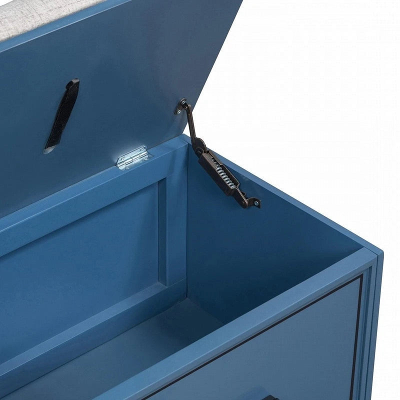 Banc à chaussures de rangement avec coussin amovible, compartiment caché et étagère inférieure