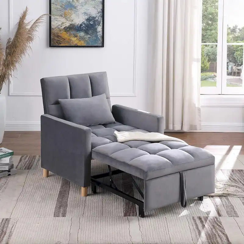 Fauteuil-lit convertible 3-en-1 avec dossier réglable