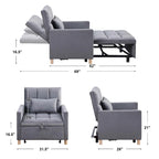 Fauteuil-lit convertible 3-en-1 avec dossier réglable