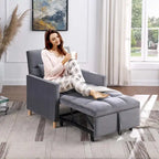 Fauteuil-lit convertible 3-en-1 avec dossier réglable
