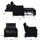 Fauteuil-lit convertible 3-en-1 avec dossier réglable