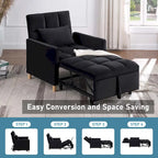 Fauteuil-lit convertible 3-en-1 avec dossier réglable
