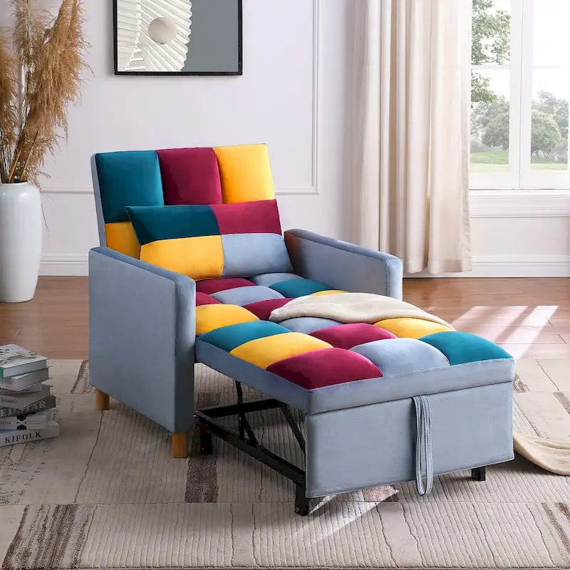 Fauteuil-lit convertible 3-en-1 avec dossier réglable