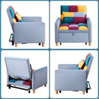 Fauteuil-lit convertible 3-en-1 avec dossier réglable