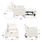 Fauteuil-lit convertible 3-en-1 avec dossier réglable