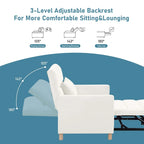 Fauteuil-lit convertible 3-en-1 avec dossier réglable
