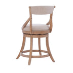 Tabouret de comptoir pivotant surdimensionné avec siège rembourré et base en bois – Naturel