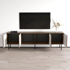 Meuble TV Art déco pour téléviseurs jusqu'à 85" – Console multimédia large en bois mat