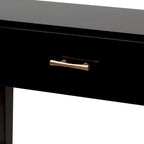 Console bohème moderne avec tiroir et étagères en corde tressée – Noir et naturel
