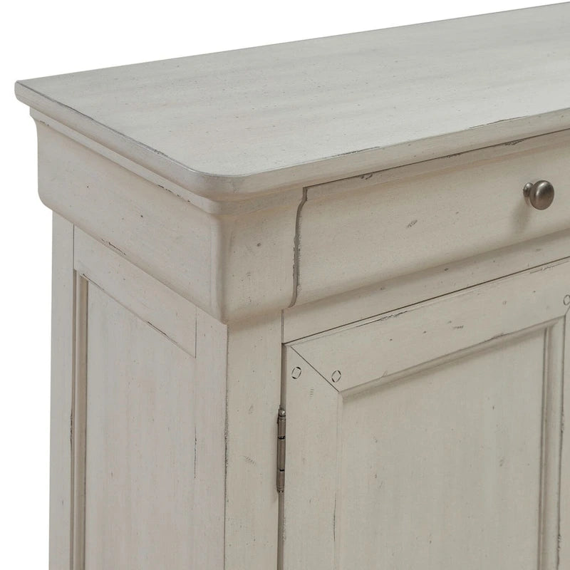Buffet d'entrée brossé avec tiroirs et étagères réglables – Bois d'acacia