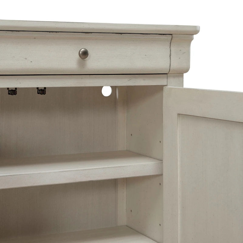 Buffet d'entrée brossé avec tiroirs et étagères réglables – Bois d'acacia