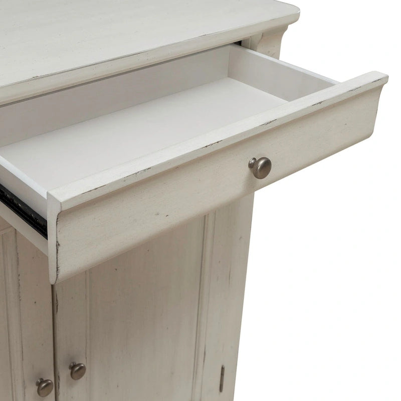 Buffet d'entrée brossé avec tiroirs et étagères réglables – Bois d'acacia