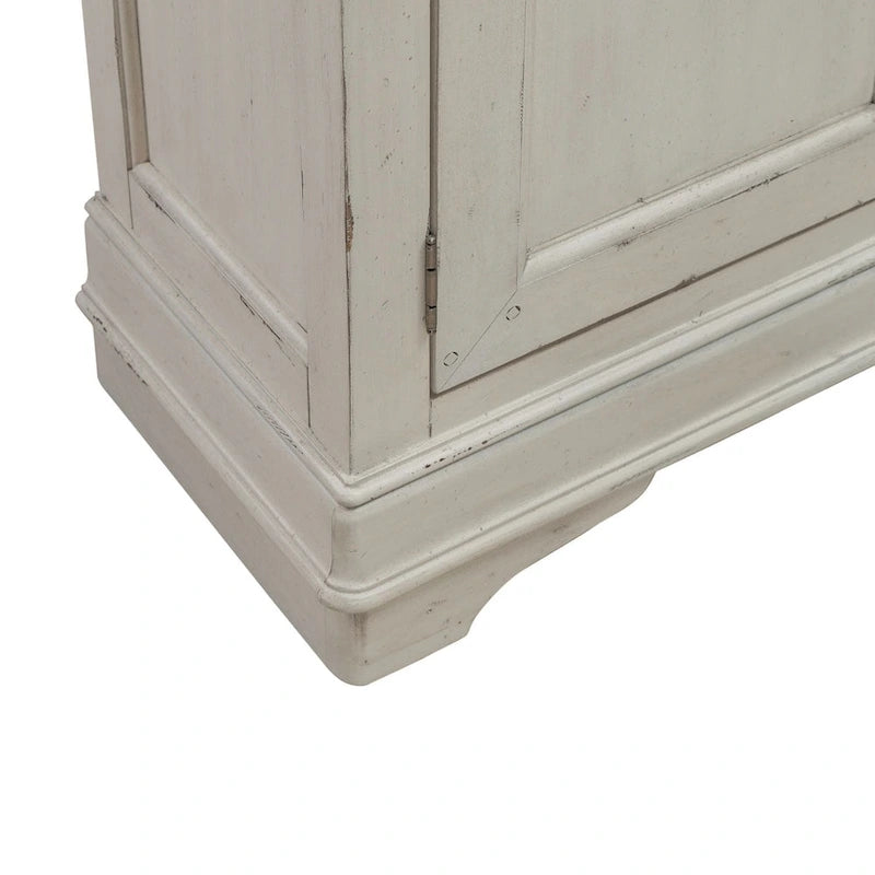 Buffet d'entrée brossé avec tiroirs et étagères réglables – Bois d'acacia