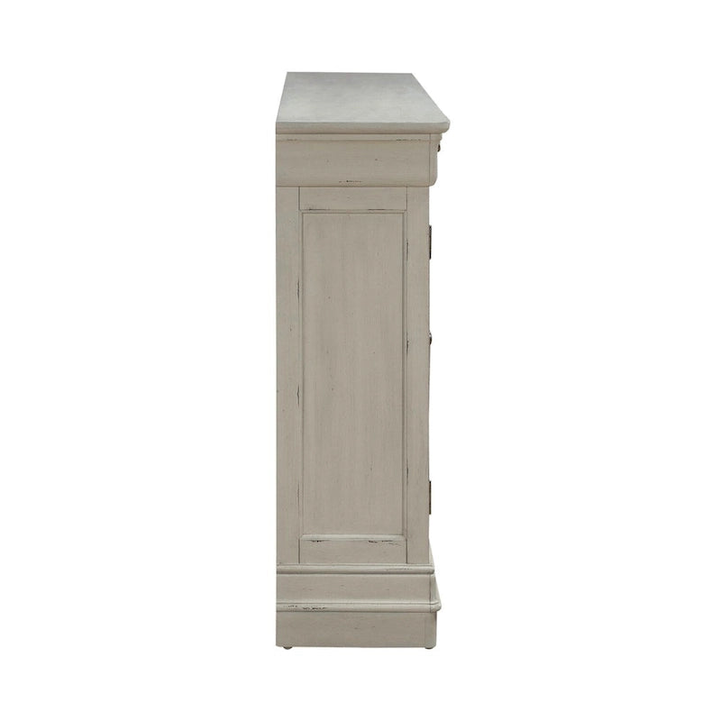 Buffet d'entrée brossé avec tiroirs et étagères réglables – Bois d'acacia