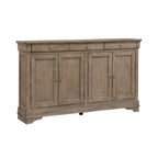 Buffet d'entrée brossé avec tiroirs et étagères réglables – Bois d'acacia