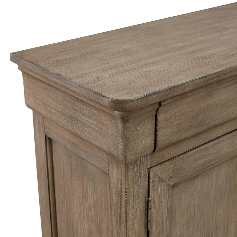 Buffet d'entrée brossé avec tiroirs et étagères réglables – Bois d'acacia