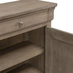 Buffet d'entrée brossé avec tiroirs et étagères réglables – Bois d'acacia