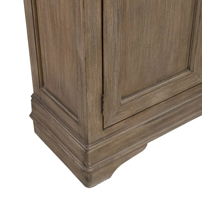 Buffet d'entrée brossé avec tiroirs et étagères réglables – Bois d'acacia