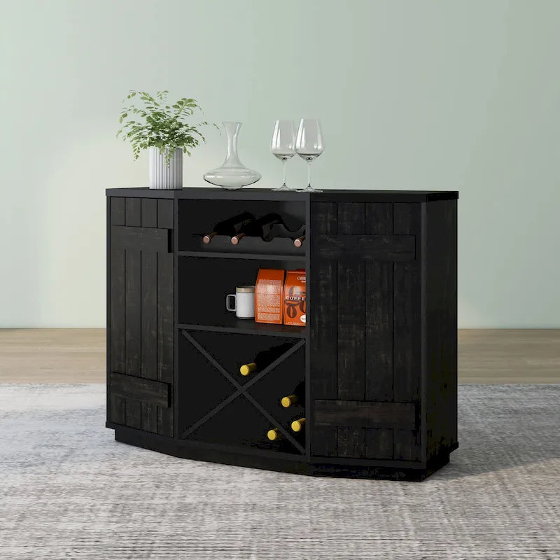 Meuble de rangement pour vins, style planche de ferme, avec casier en X – 28 bouteilles, 119 cm