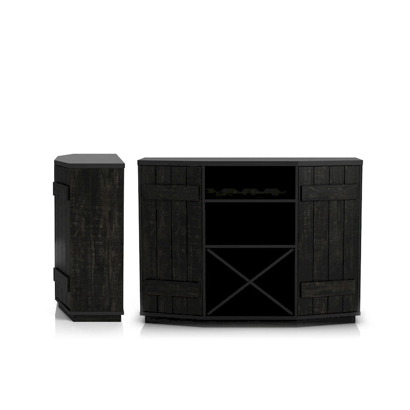 Meuble de rangement pour vins, style planche de ferme, avec casier en X – 28 bouteilles, 119 cm