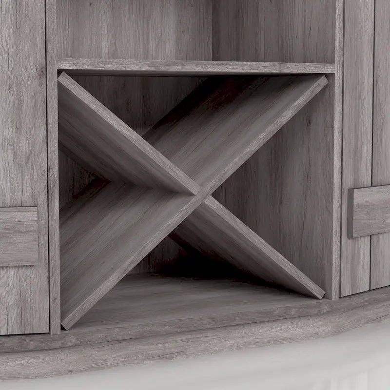 Meuble de rangement pour vins, style planche de ferme, avec casier en X – 28 bouteilles, 119 cm