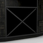 Meuble de rangement pour vins, style planche de ferme, avec casier en X – 28 bouteilles, 119 cm