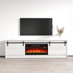 Meuble TV avec cheminée électrique et rangement, convient jusqu'à 90 pouces