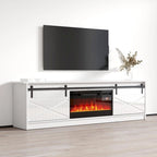 Meuble TV avec cheminée électrique et rangement, convient jusqu'à 90 pouces