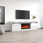 Meuble TV avec cheminée électrique et rangement, convient jusqu'à 90 pouces