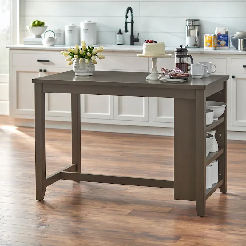Table de rangement hauteur comptoir avec étagères ouvertes de style fermier