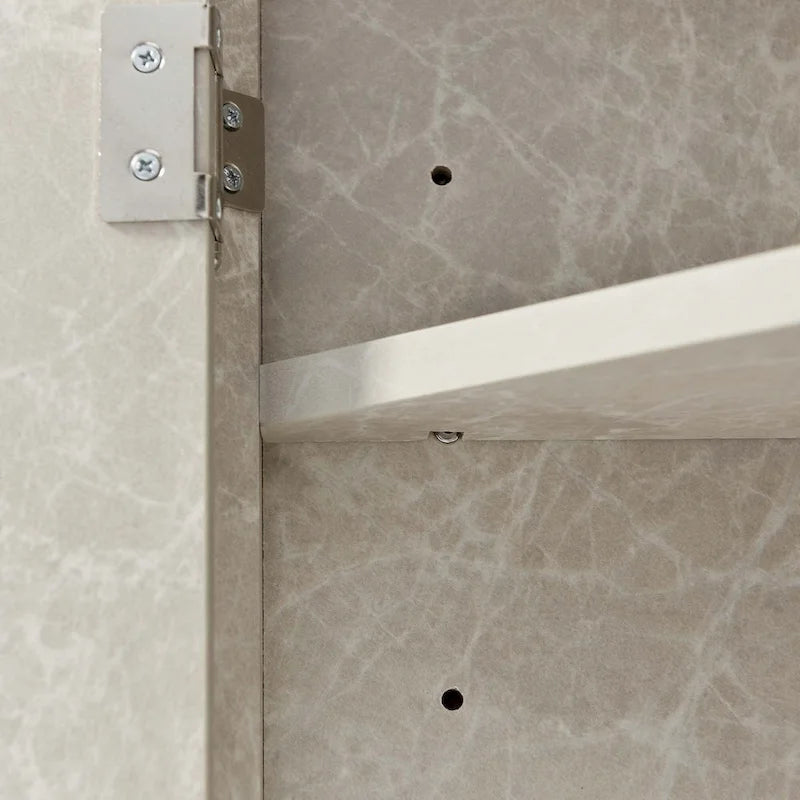 Meuble d'angle de salle de bain triangulaire avec étagères réglables