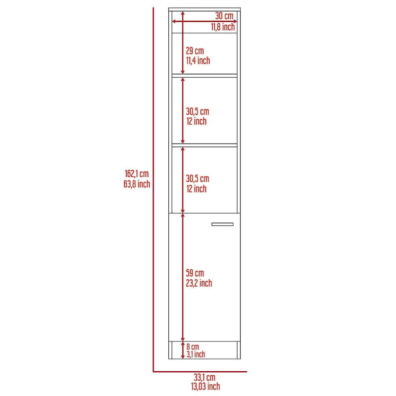Meuble de rangement haut en lin avec étagères ouvertes et compartiment à porte