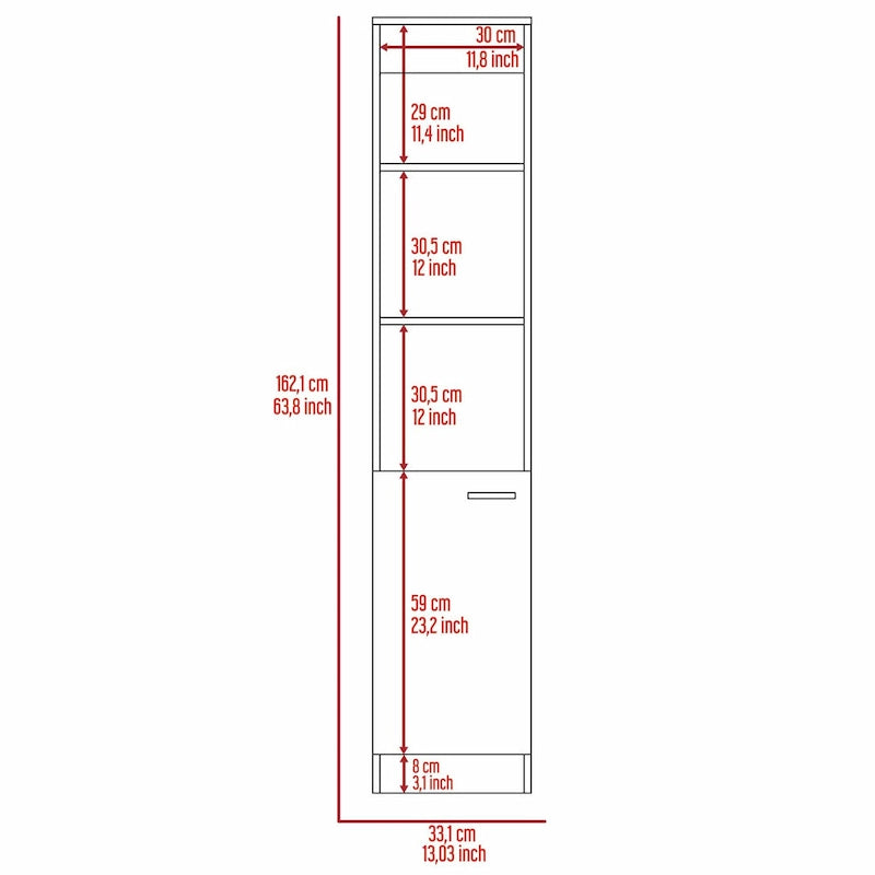 Meuble de rangement haut en lin avec étagères ouvertes et compartiment à porte