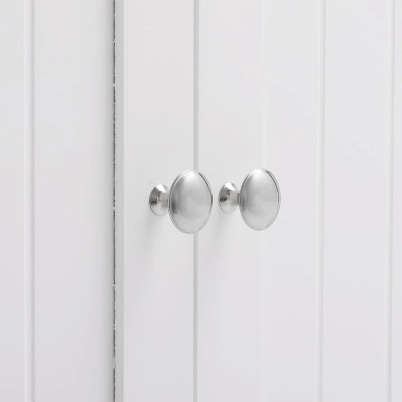 Meuble de rangement de salle de bain autoportant à deux portes – Blanc brillant