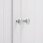 Meuble de rangement de salle de bain autoportant à deux portes – Blanc brillant