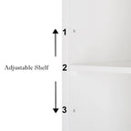 Meuble de rangement de salle de bain autoportant à deux portes – Blanc brillant