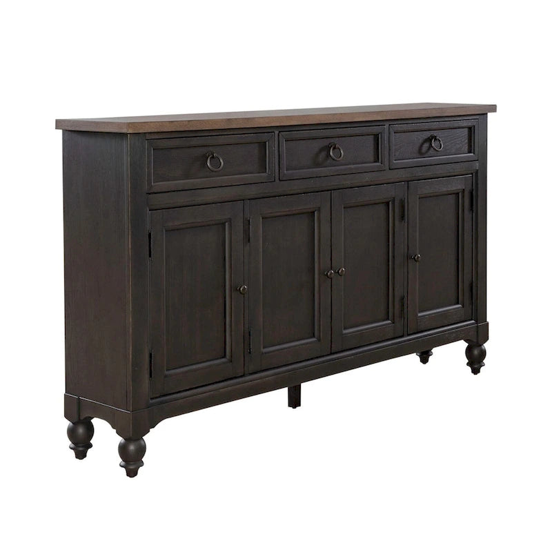Buffet de couloir style ferme avec tiroirs et portes d'armoire