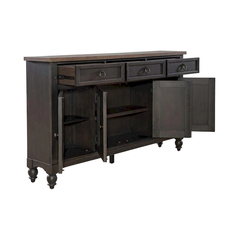 Buffet de couloir style ferme avec tiroirs et portes d'armoire