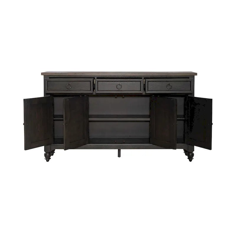 Buffet de couloir style ferme avec tiroirs et portes d'armoire
