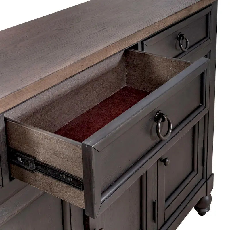 Buffet de couloir style ferme avec tiroirs et portes d'armoire
