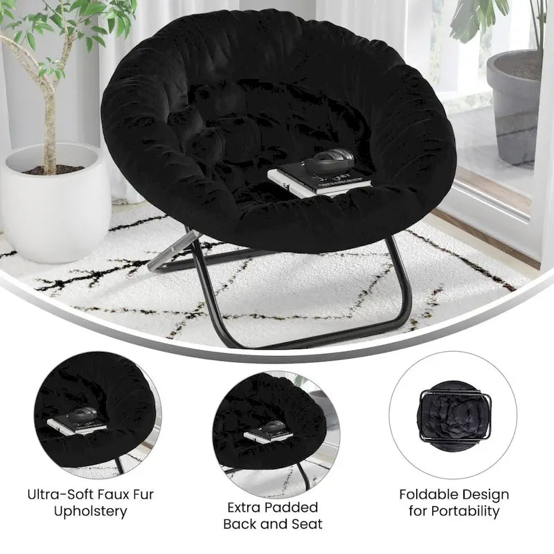 Chaise soucoupe pliante surdimensionnée – Extra large et rembourrée